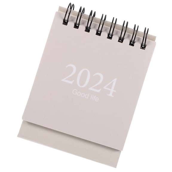 LEORX triangle desk calendar 2024 Paper Beige for Planning and School Use 1Set