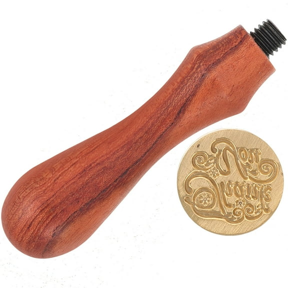 LEORX wedding embosser stamp Sealing Stamp Light Brown Wood 1Pack for Sealing on Valentine's Day