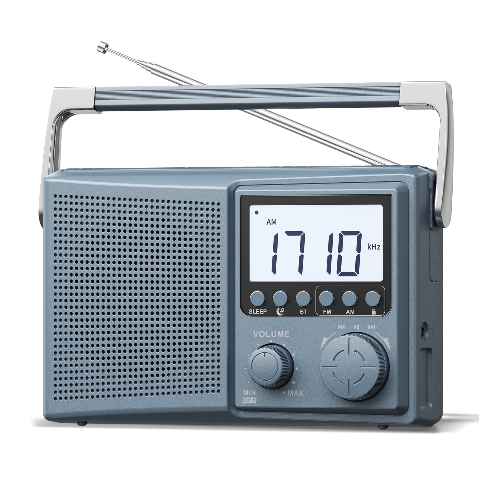 LEOTEC AM FM Radio with Bluetooth,Portable Radio Strong Reception,Plug in Wall,Battery Operated,10 White Noise Sounds,Digital Sleep Timer,Headphone Jack,Volume Control,Easy to Use,Gifts for Seniors