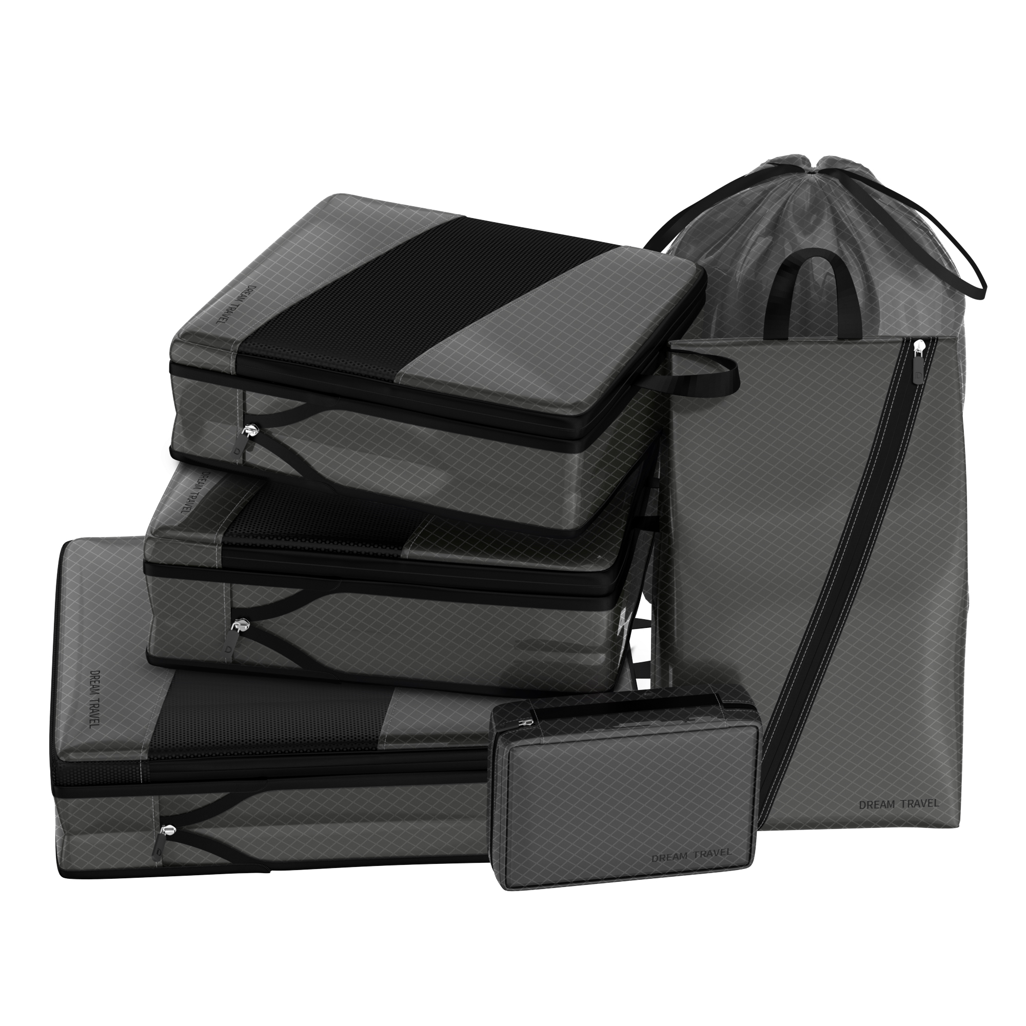 LEPECQ 6Pcs Packing Cubes,Nylon Luggage Packing Organizers for Travel