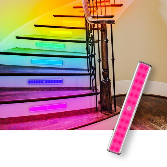 LEPOTEC 10Inch 24LED RGB Wireless Under Cabinet Light 1Set - Silver