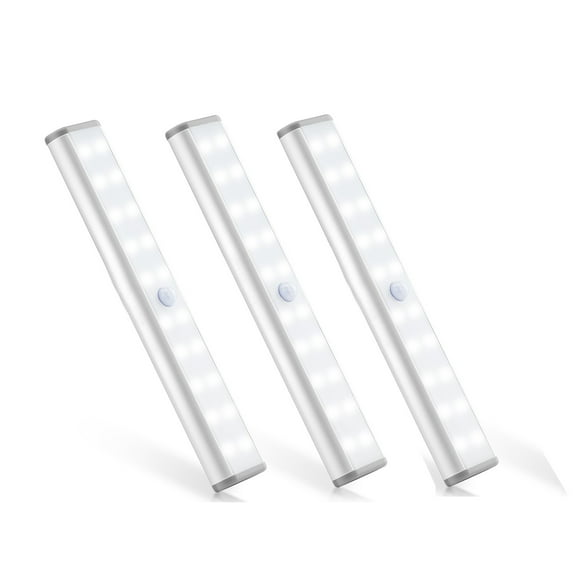 LEPOTEC LED Motion Sensor Cabinet Light,Under Counter Closet Lighting, Wireless USB Rechargeable Kitchen Night Lights,Battery Operated Light,20 LED Light for Wardrobe,Closets,Cabinet,Cupboard,3 Pack