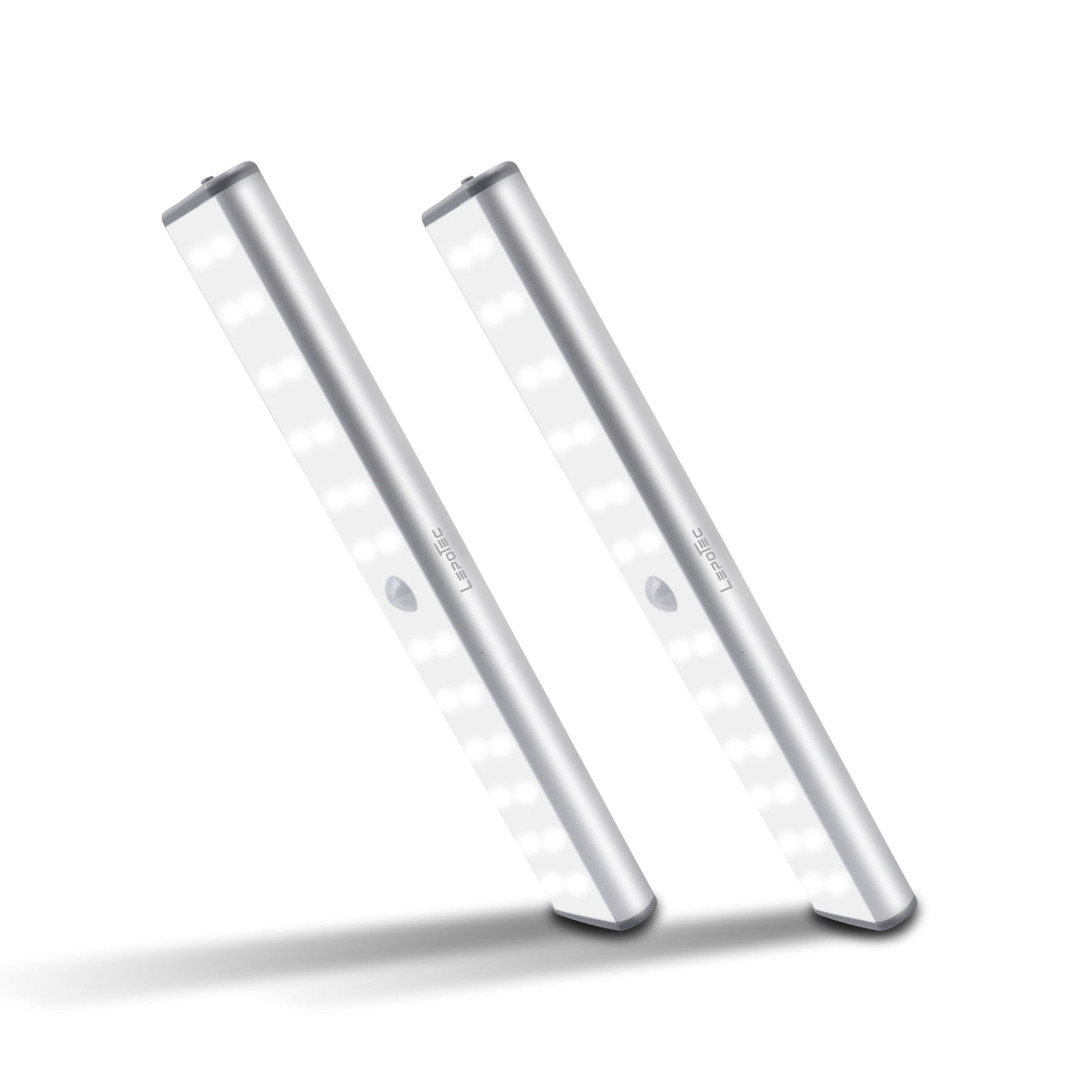 LEPOTEC Motion Sensor Cabinet Light  2 Packs Rechargeable 24LED Under Counter Closet Lighting, Wireless Night Light for Cabinet, Drawer, Wardrobe, Kitchen, Hallway