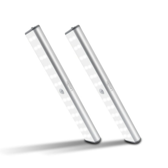LEPOTEC Motion Sensor Cabinet Light 2 Packs Rechargeable 24LED Under Counter Closet Lighting, Wireless Night Light for Cabinet, Drawer, Wardrobe, Kitchen, Hallway