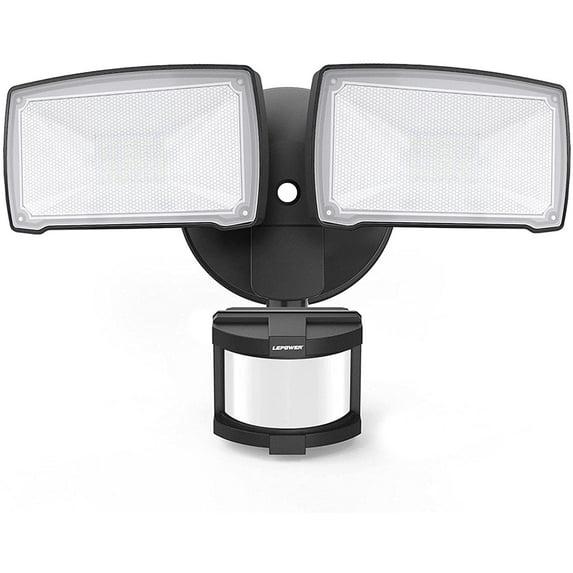 LEPOWER 30W LED Security Lights Motion Sensor Light Outdoor, 3200LM Motion Security Light, 5500K, IP65 Waterproof, 2 Head Motion Detector Flood Light for Garage, Yard, Porch
