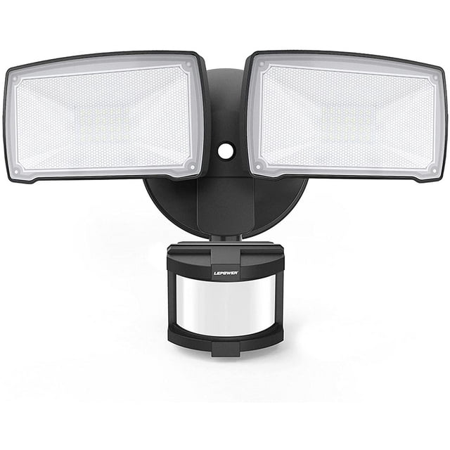 LEPOWER 30W LED Security Lights Motion Sensor Light Outdoor, 3200LM Motion Security Light, 5500K, IP65 Waterproof, 2 Head Motion Detector Flood Light for Garage, Yard, Porch