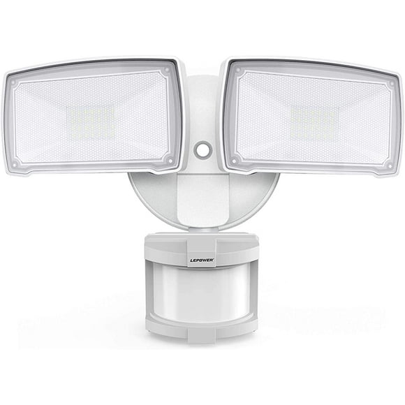 LEPOWER 30W LED Security Lights Motion Sensor Light Outdoor, 3200LM Motion Security Light, 5500K, IP65 Waterproof, 2 Head Motion Detector Flood Light for Garage, Yard, Porch