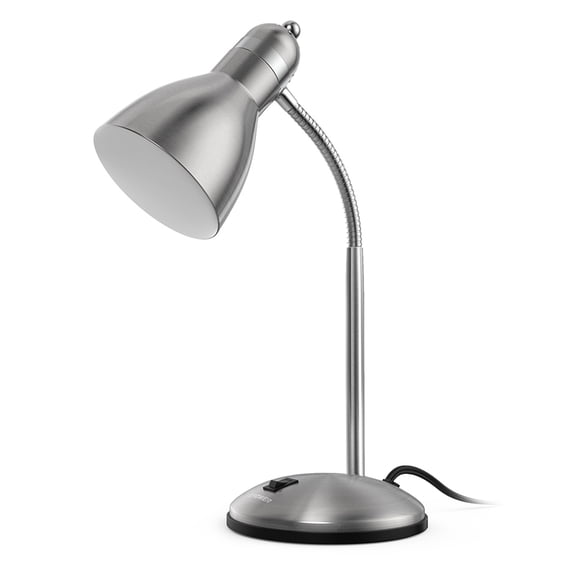 LEPOWER Metal Desk Lamp, Adjustable Gooseneck Table Lamp for Home, Office, Bedroom, Silver