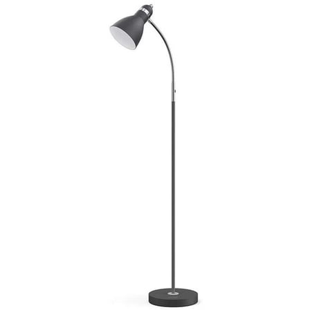 LEPOWER Metal Floor Lamp, Adjustable Gooseneck Standing Lamp, E26 Lamp Base, Sandy Black