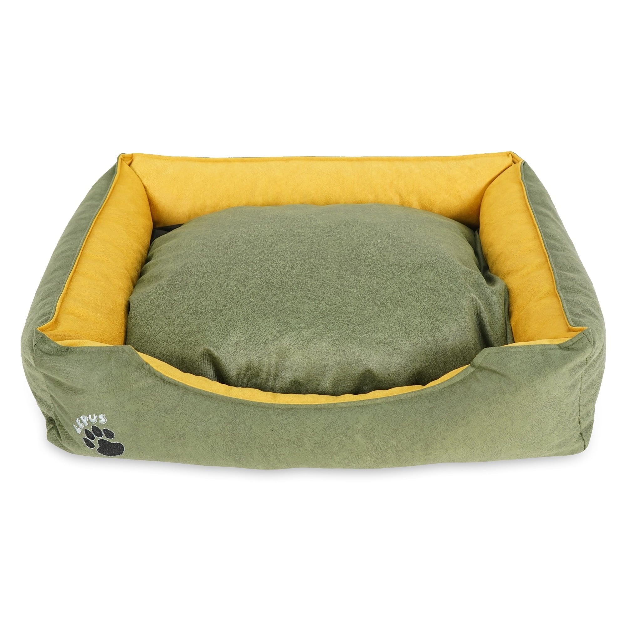 LEPUS Pets Washable Dog Bed for Small / Medium / Large Dogs - Durable Waterproof Sofa Dog Bed with Sides GREEN Medium