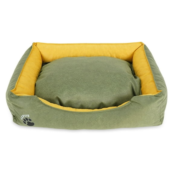 LEPUS Pets Washable Dog Bed for Small / Medium / Large Dogs - Durable Waterproof Sofa Dog Bed with Sides GREEN Small
