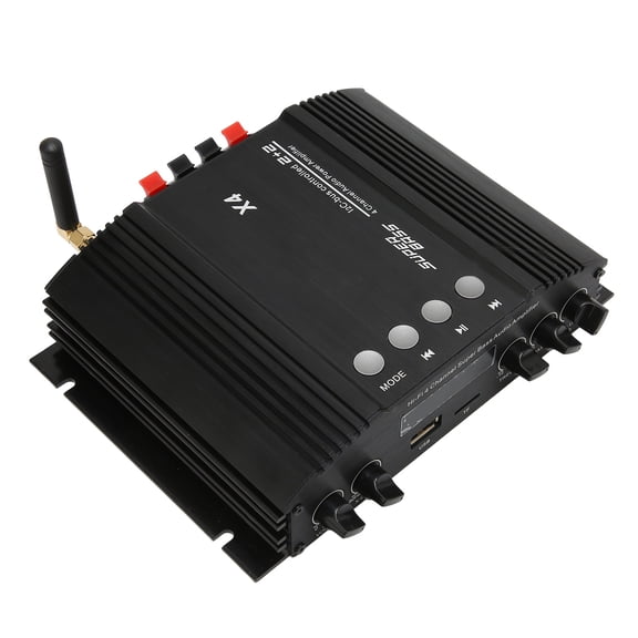 LEPY X4 Bluetooth 5.0 Audio Power Amplifier 4 Channel HiFi Stereo Subwoofer Amp, 60W x 4, Multiple Inputs USB TF Optical, Remote Control Included, EU Plug 100-240V (11.02 inches / 28.00 cm)[cite: 1]