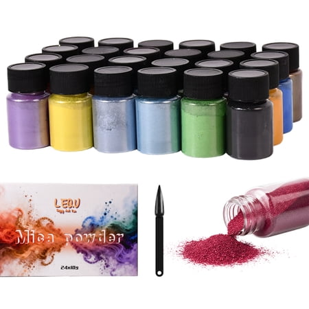 LEQU 10g 24-Color Shimmer Mica Powder 24 Pack