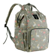 LEQUEEN Diaper Bag Backpack Baby Nursing Nappy Bags with Insulated Pockets Gray Unicorn Backpack
