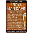 thumbnail image 1 of LEROY'S Man Cave Rules Rusty Sign Garage Decor 8x12 108120051197, 1 of 1