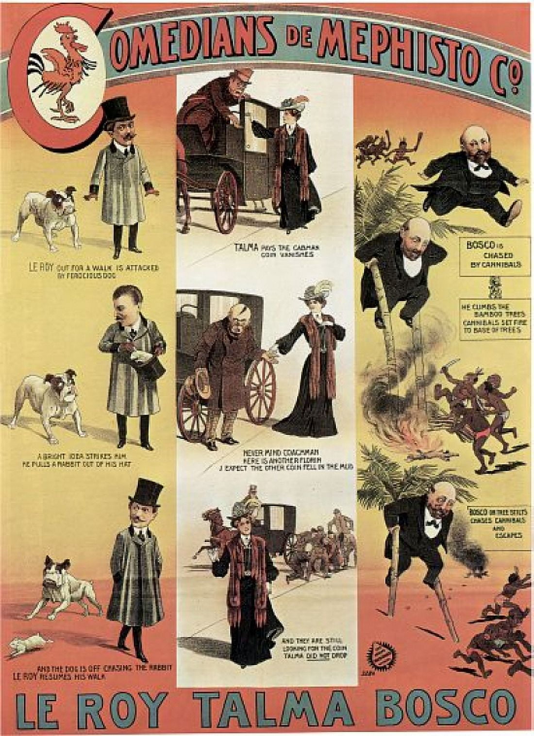 LEROY TALMA BOSCO Comedians De Mephisto Magic Canvas Art - (18 x 24)