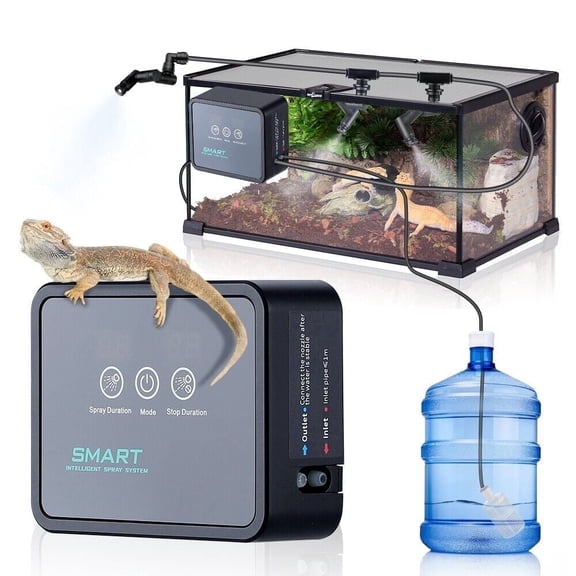 LERWAY Black Terrarium Humidifier - 360° Adjustable Nozzle, Intelligent Timer, High - density Spray, Auto/Manual Touch - control