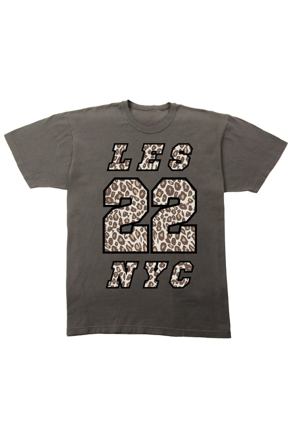 LES 22 NYC Adult Pepper Crew Neck Short Sleeve T-shirt-Medium