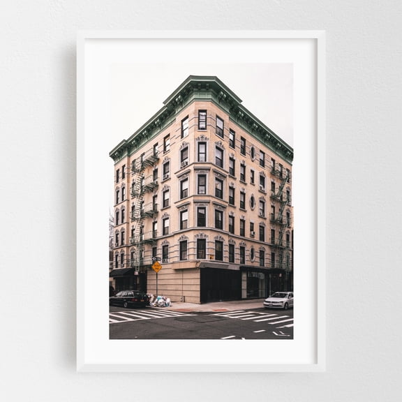 LES Architectural 01 - Manhattan New York Photography White Framed Wall Art Print 12 x 18 inches