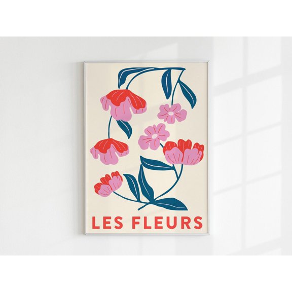 LES FLEURS Flower French Floral Landscape Wall Art Unframed Paper Print