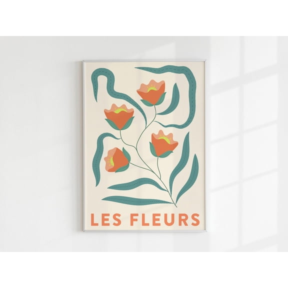 LES FLEURS Flower French Floral Scenic Wall Decor Unframed Paper Print