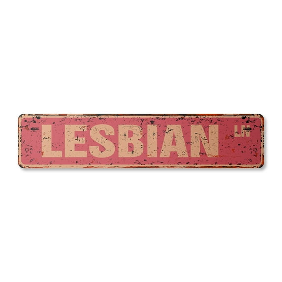 LESBIAN Vintage Plastic Street Sign lipstick lover signs fun lgbt | Indoor/Outdoor |  24" Wide