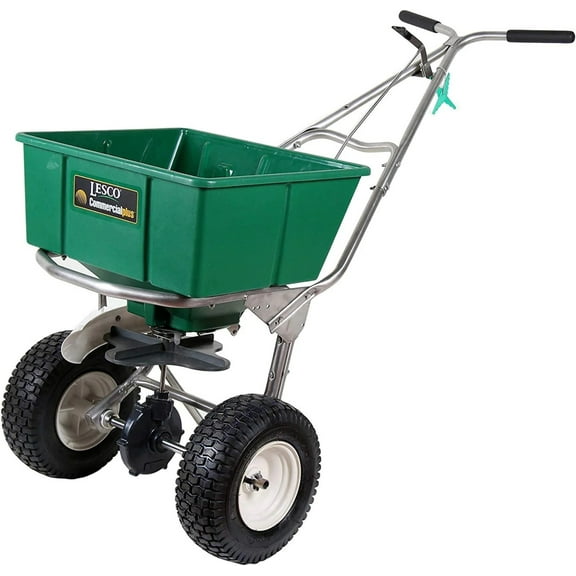 LESCO 80 lb High Wheel Fertilizer Spreader with Adjustable Handle