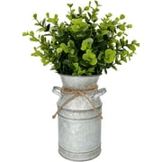 LESEN 12” Galvanized Metal Eucalyptus Rustic Flower Vase