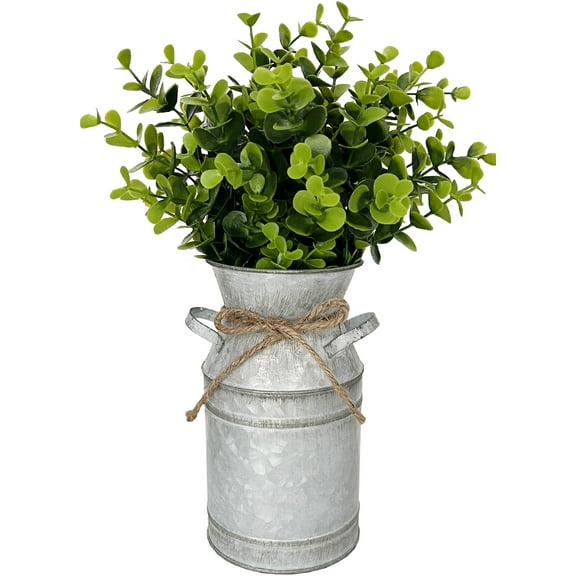LESEN 12 Galvanized Metal Eucalyptus Rustic Flower Vase