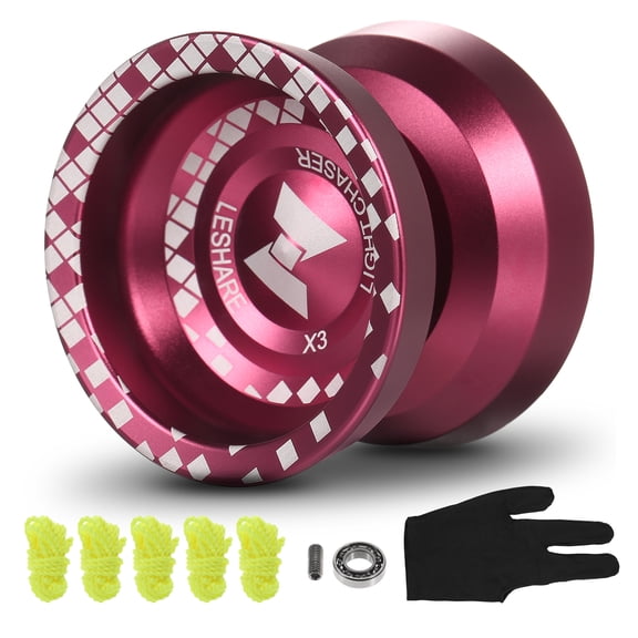 LESHARE Professional Yo Yo Ball Aluminum Alloy Responsive YoYo with Unresponsive Bearing for Professionals Beginners