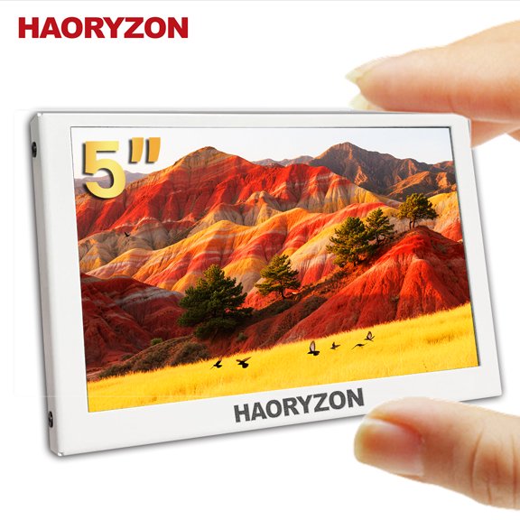 LESOWN Auxiliary Monitor 5 inch White HDMI IPS Capacitive Touch 800x480 LCD mini Screen Display for Raspberry Pi TV Box Computer PC