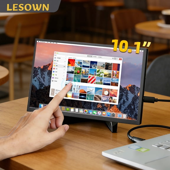 LESOWN Extended Screen Small Display 16:10 Secondary Screen 10.1-inch IPS Panel 10 Points Capacitive Touch Portable Monitor for Test and Measurement Equipment Linux Raspberry Pi TV Box