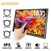 LESOWN USB-C 2.5K Portable LCD Monitor 10-inch Auxiliary Touch Screen 2560x1600 Small Drawing DIY Screen Extender for Mac Windows Phone