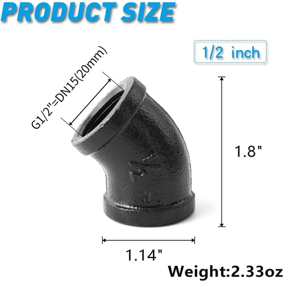 LESSO 2.5 Inch PVC Elbow Pipe Fitting, 22.5 Degree 2-1/2" PVC Corner Adapter SCH40 Furniture Build Grade, for Home Sewer Plumbing Water Line