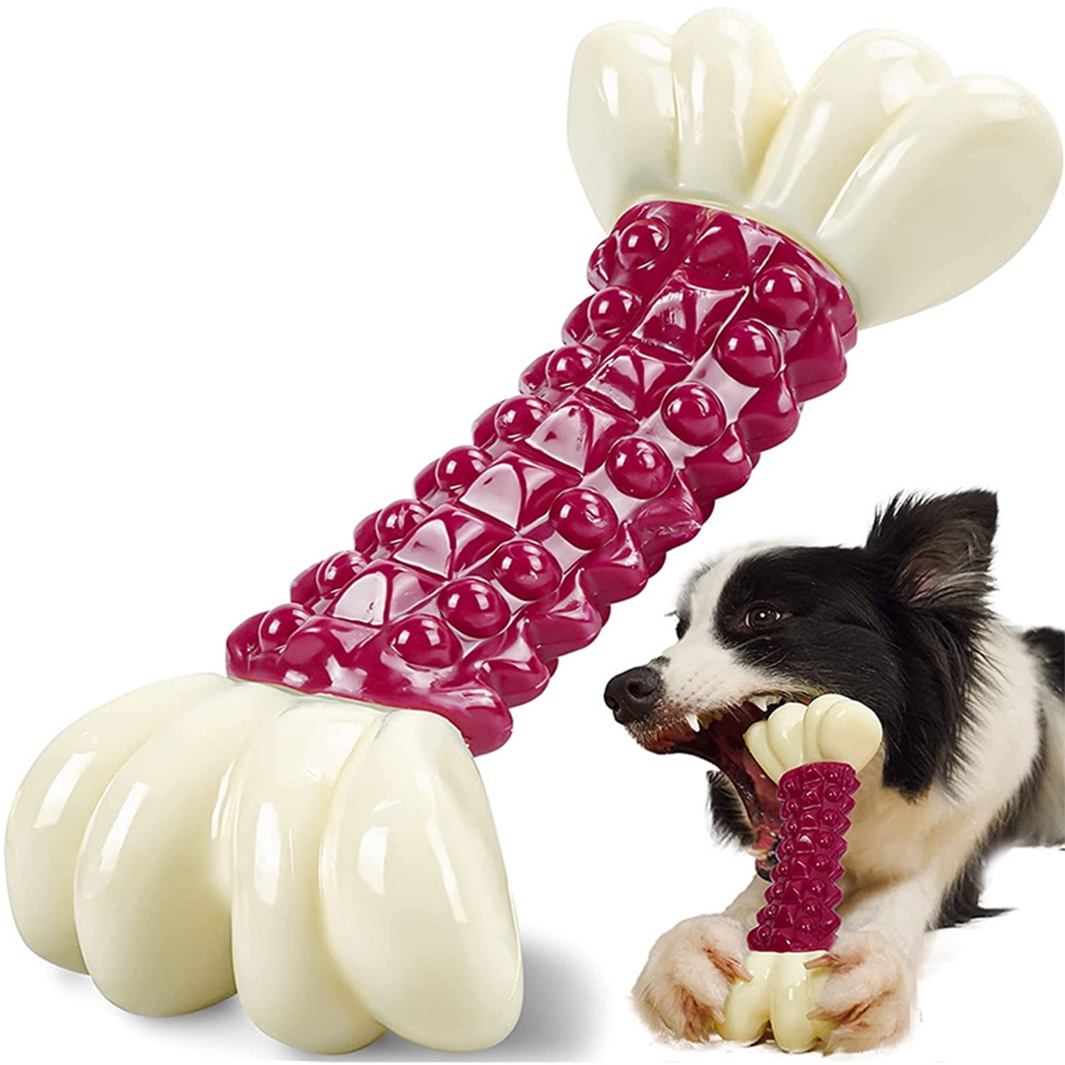 LESYAO Tough Dog Chew Toys with Beef Flavor Bone Shaped and Durable