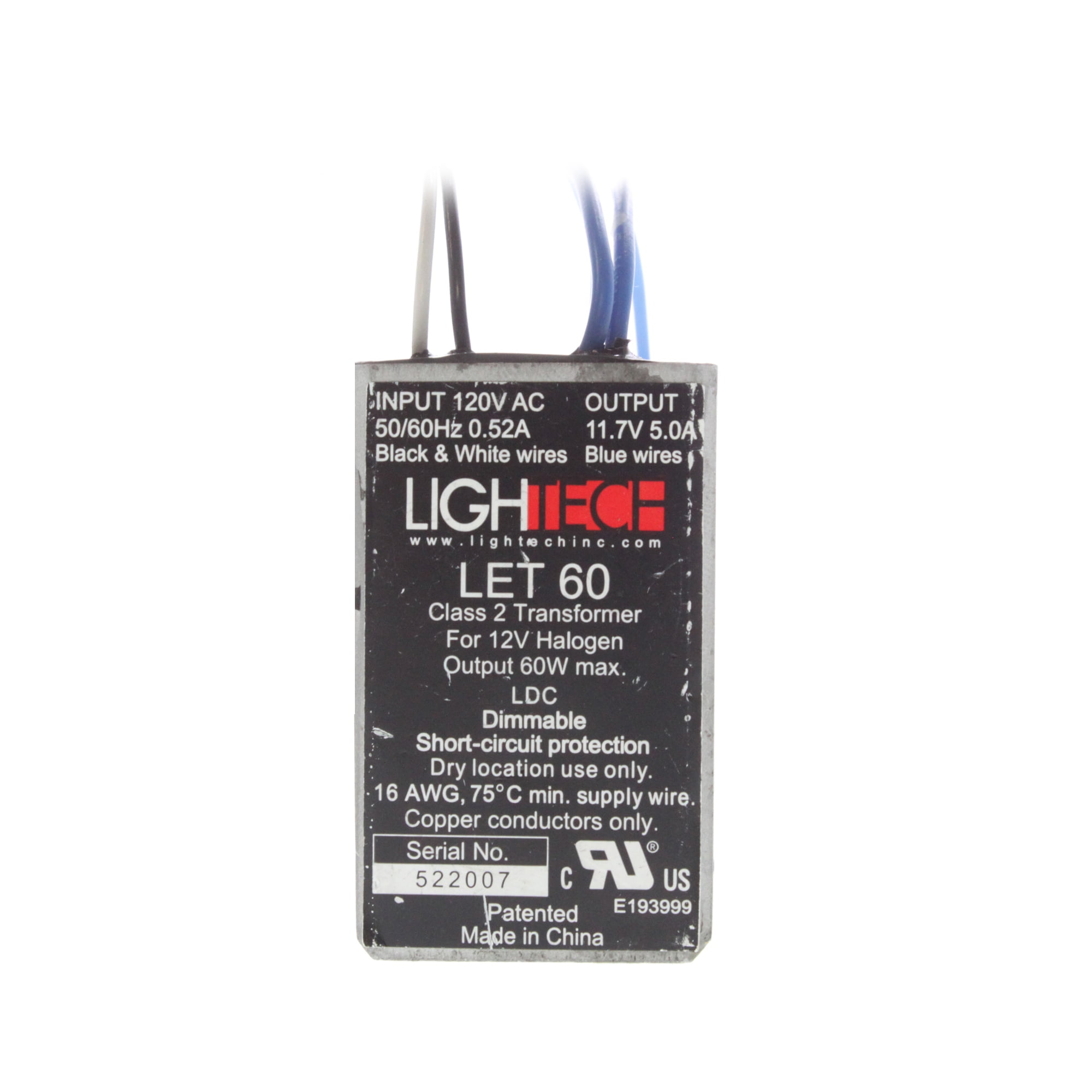 LET-60 12V 60W AC Class 2 Electronic Transformer by Lightech - Walmart.com
