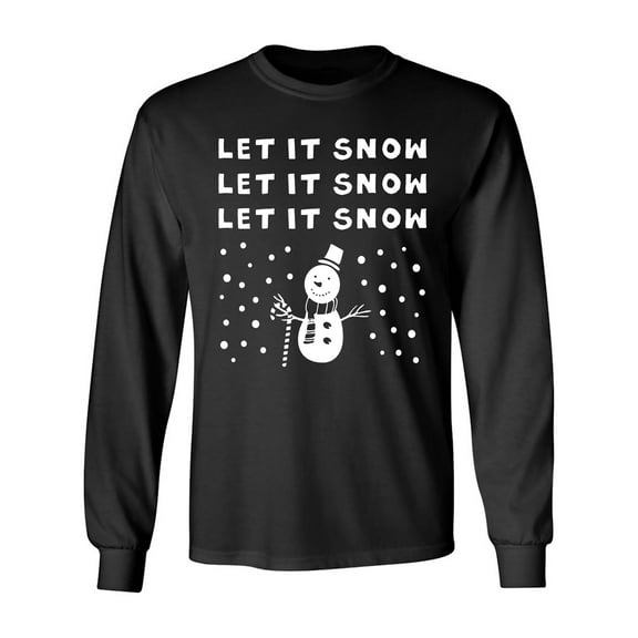 LET IT SNOW SNOWMAN Adult Long Sleeve T-shirt