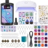 LET'S RESIN Jewelry Kit - 153Pcs Clear Resin with UV Lamp & Accessories for Keychains & DIY Jewelry, Easter Gift, Mother's Day Gift UV resin for Beginners
