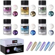 LET'S RESIN Resin Mica Powder, 6 Colors Interference Mica Powder for Epoxy Resin, Spirit Pearl Pigment Powder for Resin, Paint, Slime, Art