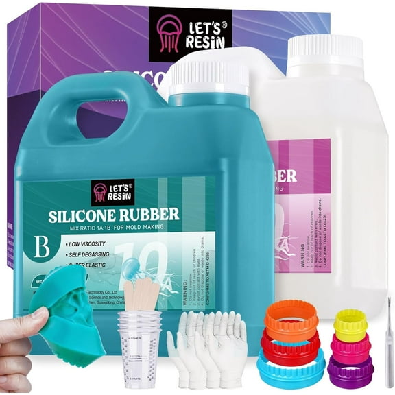 "LET'S RESIN Silicone Mold Kit - 70.5oz Jade Green, Super Elastic for Resin, Candle & DIY Molds (2KG)"