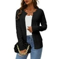 thumbnail image 1 of LETDIOSTO Women's Button Down Crew Neck Long Sleeve Soft Knit Cardigan Sweaters S-2XL, 1 of 7