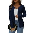 thumbnail image 1 of LETDIOSTO Women's Button Down Crew Neck Long Sleeve Soft Knit Cardigan Sweaters S-2XL, 1 of 7