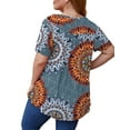 thumbnail image 1 of LETDIOSTO Women's Plus Size Shirts Short Sleeve V Neck Floral Henley Blouse Tunic Top, 1 of 3