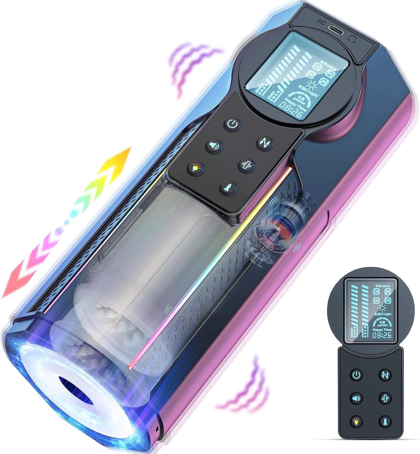 LETHIME Male Masturbator 4 in 1 Automatic Stroker Sex Toys for Men, with 10  Thrusting & 10 Vibrating & 4 light Modes Adult Toy with 4 Language for  Self-Pleasure Masturbation - Walmart.com