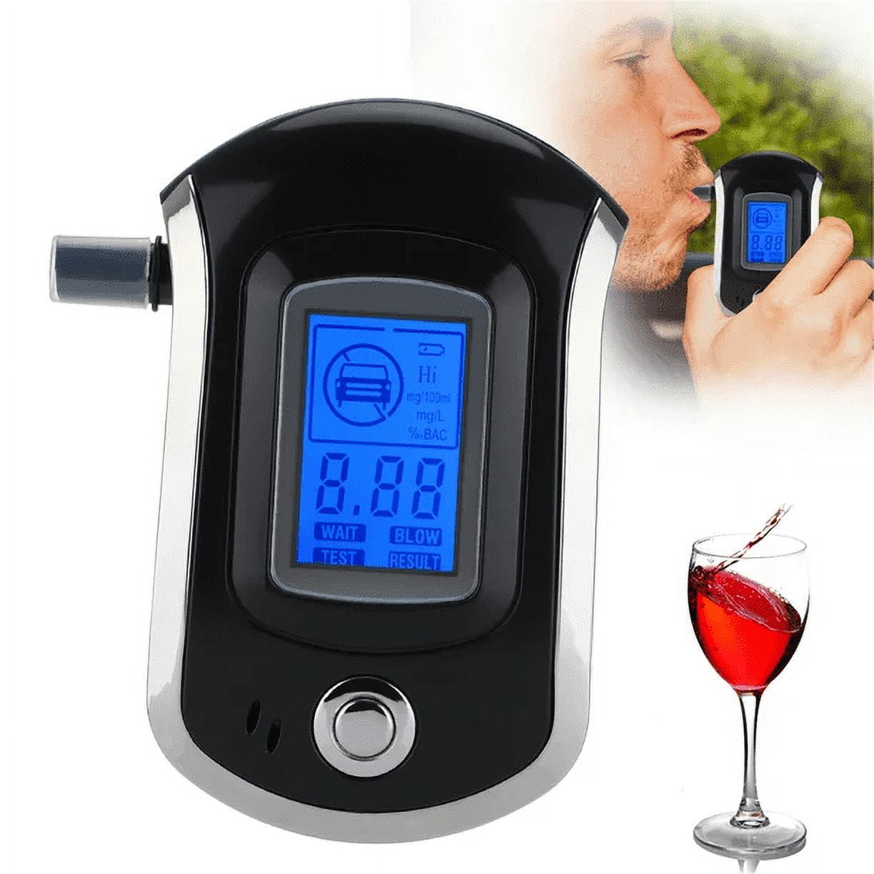 RUTIDA Alcohol Tester, Police Accurate Alcohol Meter with 12 Mouthpieces,  Professional Alcohol Tester, BAC Tester with LCD Screen, Blue Backlight :  : Automotive