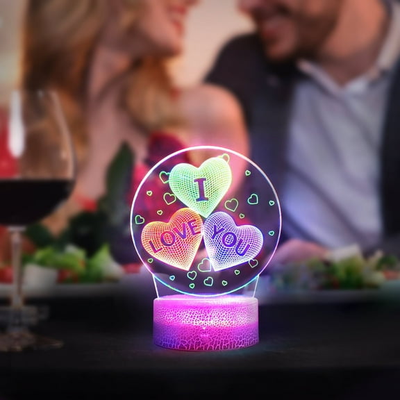 LETOUR Romantic 3D “I Love You” Heart Lamp, with Smart Touch Function, 7 Vivid Color Options, Dual Power Flexibility, and Ultra Soft Dimmable LED for Ideal Decor Sweet Gifts