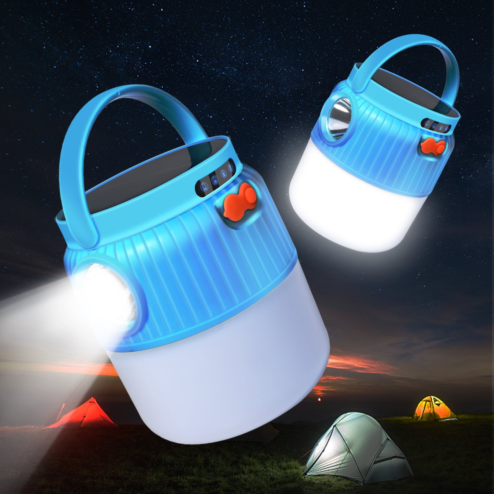 LED Camping Lantern, 6000mAh Rechargeable Battery Camping Light, IP55  Waterproof Outdoor Table Lamp, 4-Way Dimmable Portable Lamp