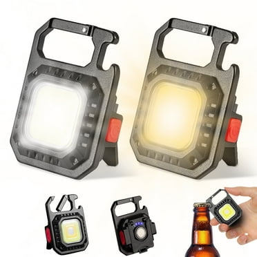 LETOUR Mini Keychain Flashlight 2-Pack 1000 Lumens IPX6 Waterproof, 7 Modes COB USB-C Rechargeable with Magnetic Base for Camping, Hiking, Emergencies