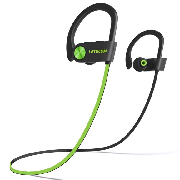 LETSCOM U8I Bluetooth Headphones V5.0 IPX7 Waterproof, HiFi Bass Stereo Sweatproof Earbuds
