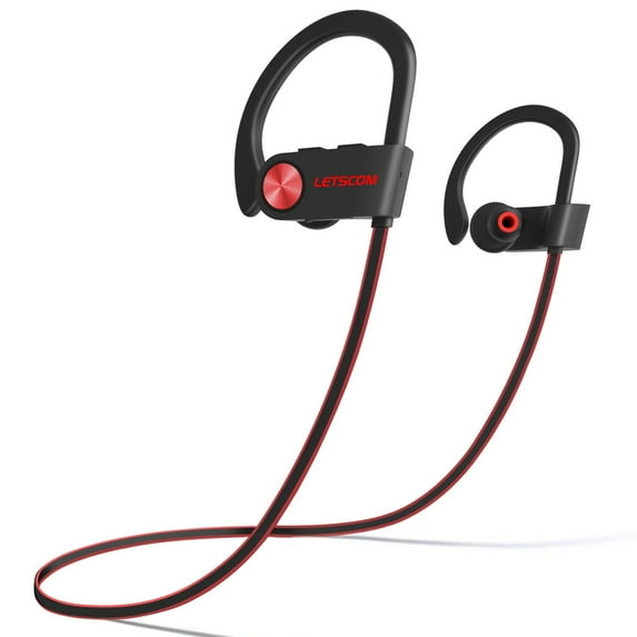LETSCOM U8I Bluetooth Headphones V5.0 IPX7 Waterproof, HiFi Bass Stereo Sweatproof Earbuds